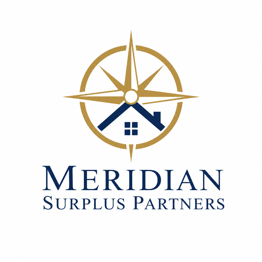 Meridian Surplus Partners — compass and house mark